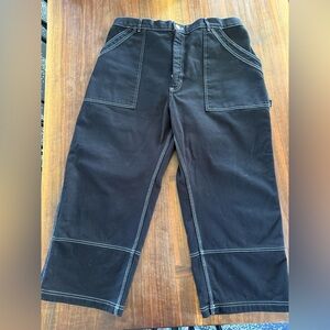 Big Bud Press Black Carpenter Jeans- Cargo Work Pants with Contrast Stitching